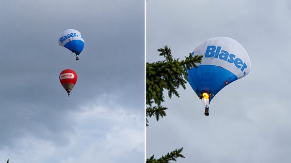 Paniek in de tent: Heteluchtballon maakt een héél bizarre duikvlucht