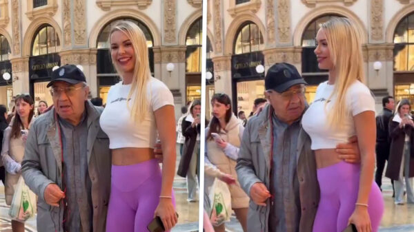 Italiaanse opa vergeet spontaan zijn rollator na ontmoeting met blonde fitgirl