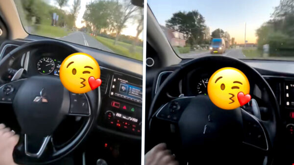 Verkeershufter Vinnie jankt als een idioot aan de verkeerde kant van de weg