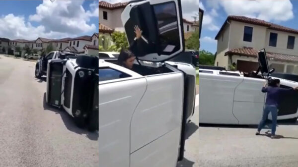 Deze dame flipt haar Jeep liever op z'n kantje dan dat ze 63 dollar boete betaalt