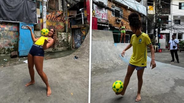Braziliaanse balvirtuozen in favela geven masterclass hooghouden