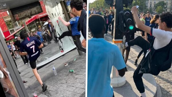 Voetbalfeestje in Parijs escaleert volledig uit de klauwen: ME grijpt in