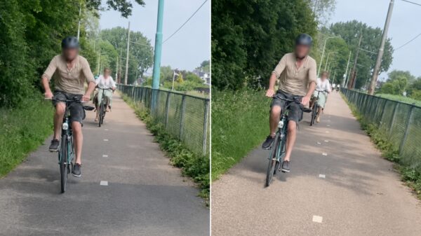 Fatbiker negeert verbodsbord en krijgt 'spugende' boze fietser op z'n dak
