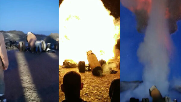 In Jutrijp (Friesland) wordt er carbid geschoten in kanonnen met melkpoeder