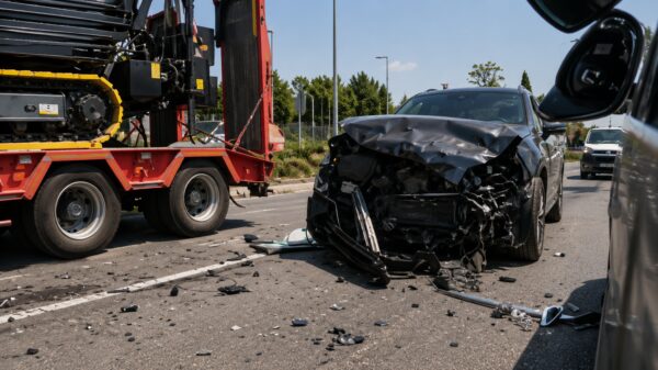 Heftige beelden van vrachtwagen die volop op stilstaand verkeer knalt