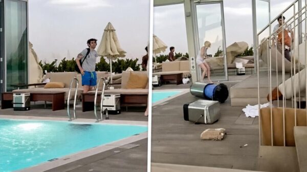 Apocalyptische beelden van rooftopbar waar zware storm over New York raast