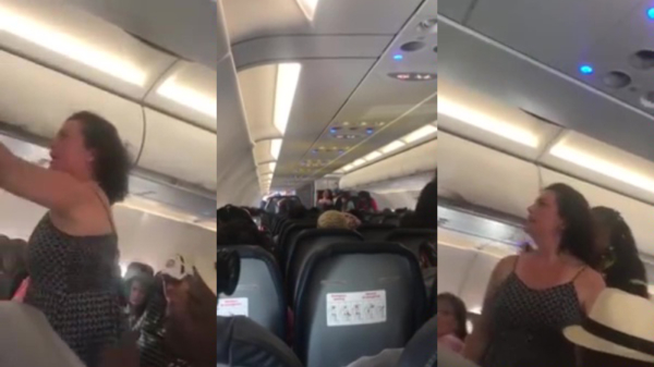 Vrouwelijke passagier flipt helemaal de pan uit omdat haar vliegtuig een tussenstop moet maken