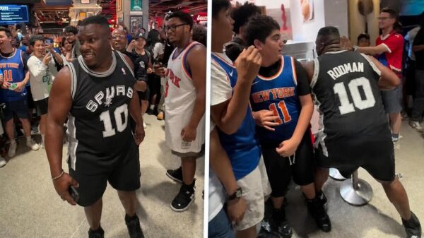 Knicks-fans belagen tegenstander bij Penn Station, maar krijgen ruzie met verkeerde eindbaas