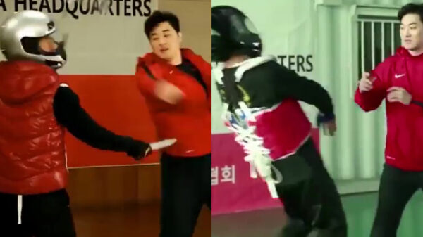 Karatebaas heeft blijkbaar nogal een hekel aan motorrijders