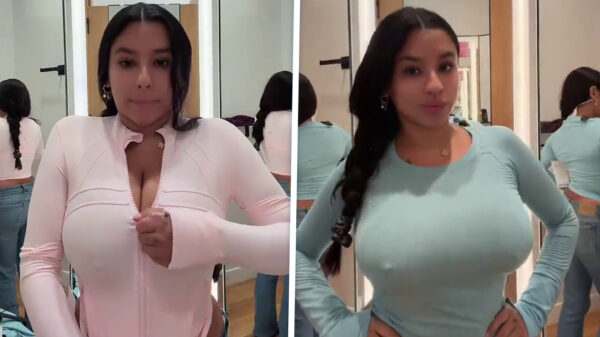 We stappen een propvol pashokje in om een aantal nieuwe outfits passen
