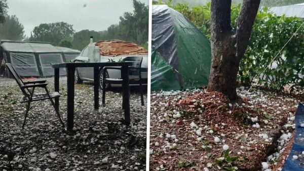 Gigantische hagelstenen slopen een camping in Kroatië compleet!