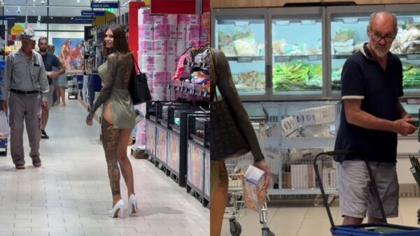 Vrouwelijke kleurplaat trekt alle aandacht tijdens rondje door de buurtsuper