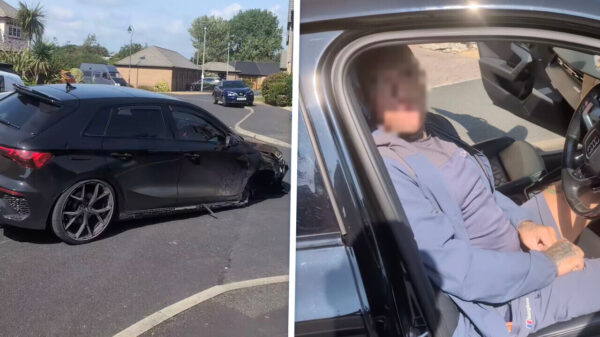Audi-bestuurder blijft compleet van de kaart doorrijden met DRIE wielen na hit and run in Lytham