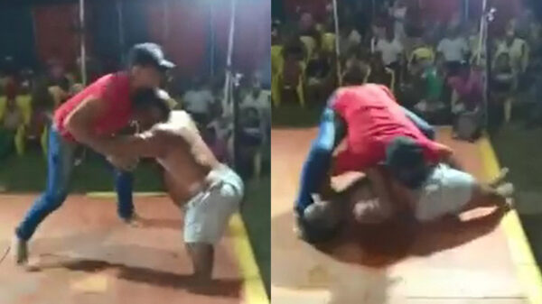 Lastige kabouter wordt bij het vuilnis gezet