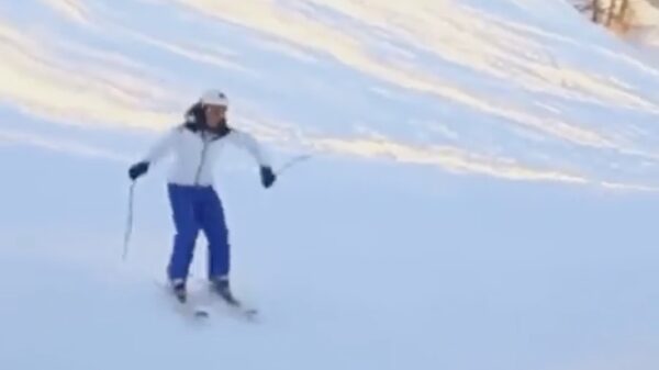 Stunt in de sneeuw mislukt