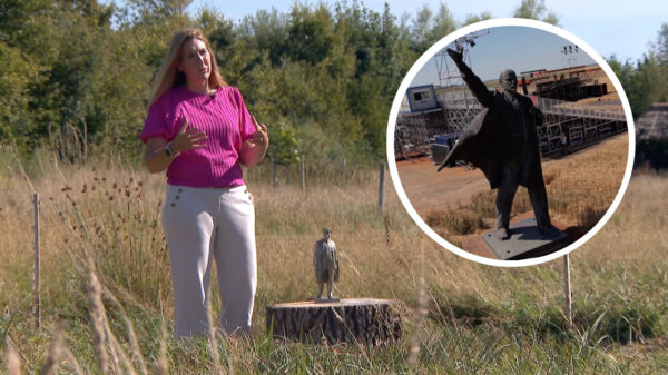 9 meter hoog Leninbeeld zorgt voor discussie in Oldambt: blijven of weg?
