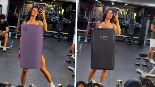 Alejandra poseert halfnakend in de gym, maar niemand durft te kijken