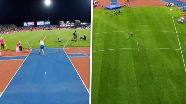 Jurylid EK atletiek in Birmingham bijna gespietst door vliegende speer