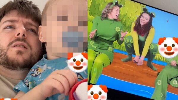 Papa ontdekt plotseling zijn nieuwe favoriete kinderprogramma!