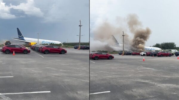 Schokkende beelden: Vrachtvliegtuig van Amazon crasht na doorschieten op landingsbaan in Miami
