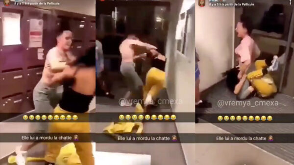 Jongedame heeft zeer effectieve techniek om uit een 'houdgreep' te ontsnappen