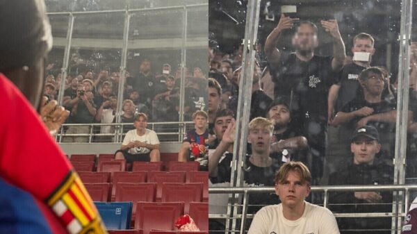 Beelden van racistische Feyenoord-fans in uitvak van FC Barcelona