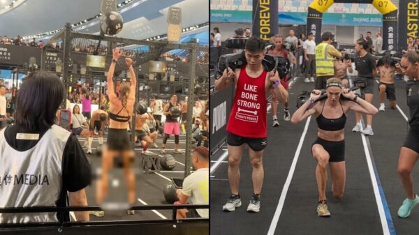 Australische vrouw gaat tot 't gaatje en poept in haar broek tijdens HYROX Beijing
