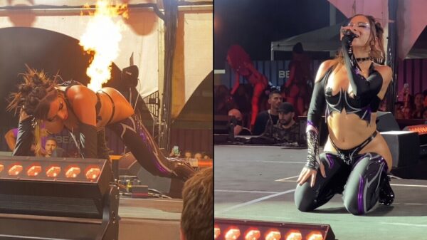 Braziliaanse Anitta heeft duidelijk iets te pittig gegeten voor ze het podium opging