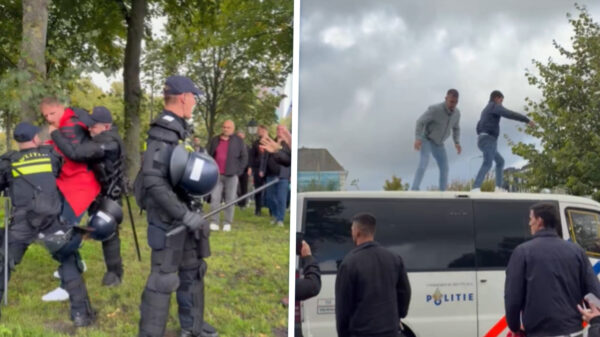 ME bekogeld op Malieveld: Kosovaren woedend om 25 jaar cel voor ex-president