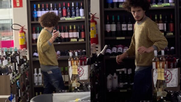 Man heeft hekel aan wijn en slaat alle flessen in supermarkt aan gort