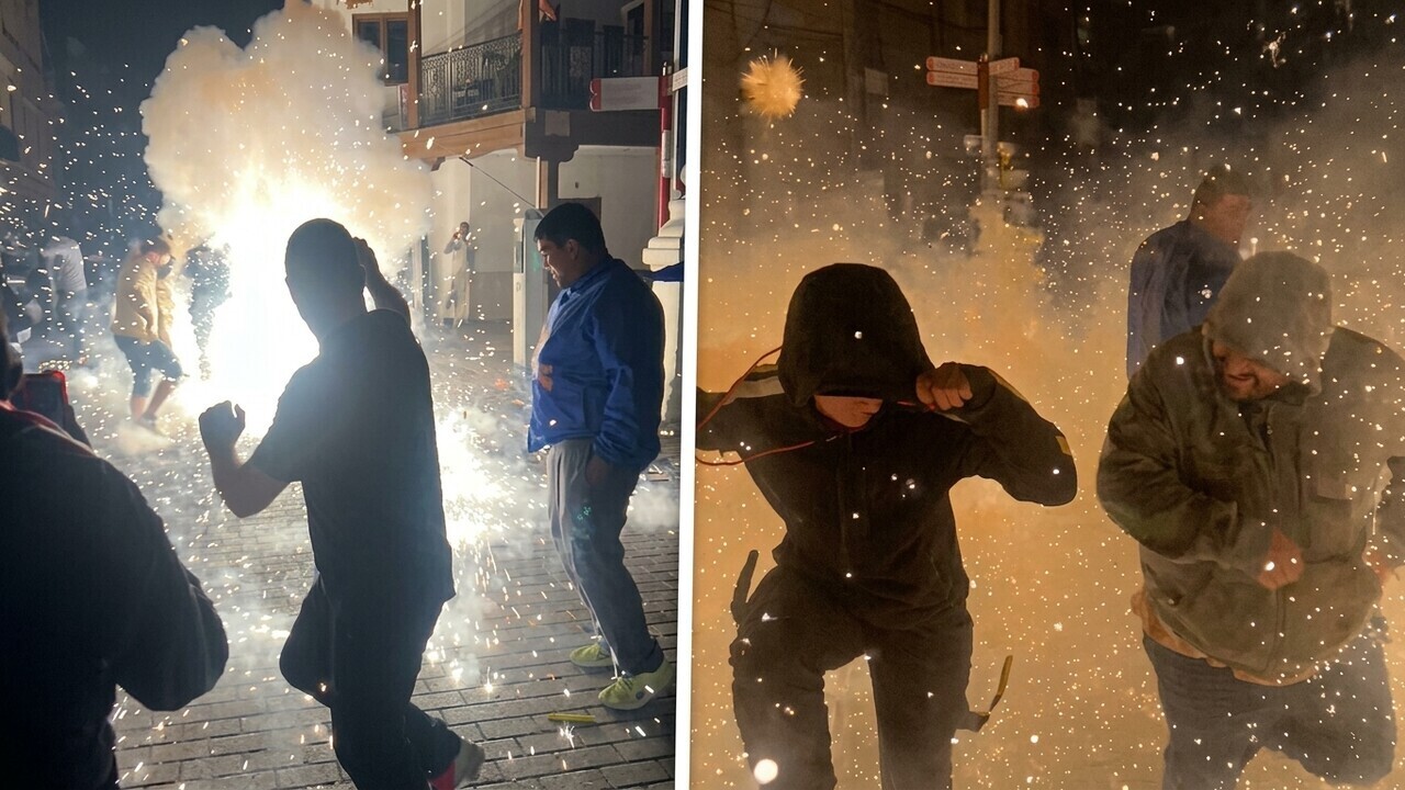 Gekkigheid in Spanje: Rennen voor een vuurstier tijdens 'Toro de Fuego'