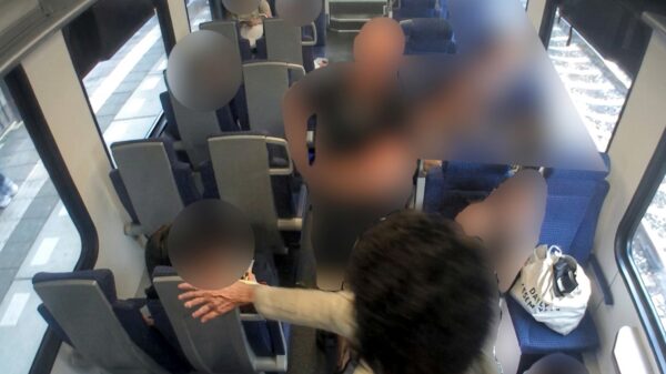 Schokkende beelden: Zwartrijder bespuugt én mishandelt conducteur op perron