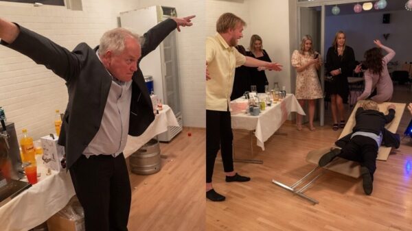 Joop heeft er eentje te veel op en sloopt tijdens de VrijMiBo de halve tent