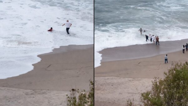 Menselijke ketting redt verdrinkende vrouw uit woeste golven bij Riazor