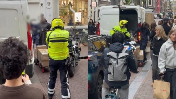 Ophef over agent die pakketbezorger tasert na foutparkeren in Amsterdam