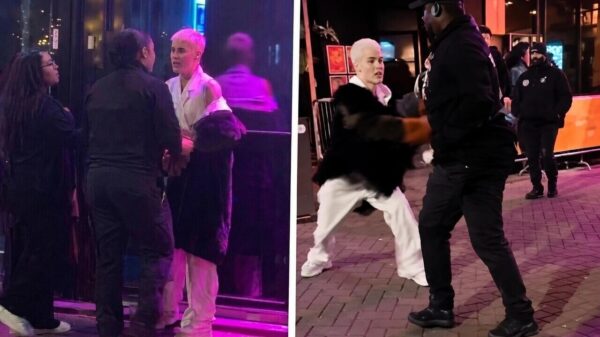 Pislinke Ziggy Krassenberg naar de grond geslagen door een beveiliger