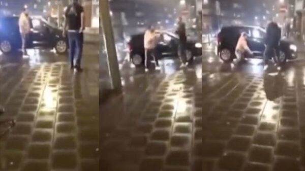 Bijdehand gastje heeft grote bek tegen de verkeerde en gaat gestrekt