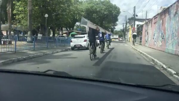 Voor Braziliaanse professionals is het vervoeren van een extreem lange balk een koud kunstje