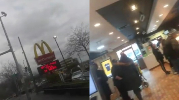 Vegan-activist komt even preken bij de lokale McDonalds