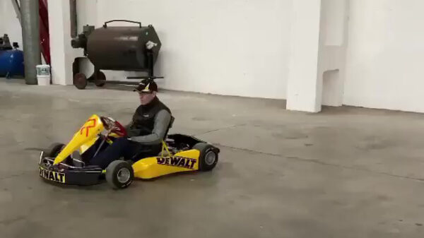 Accuboormachine blijkt uitermate geschikt om een kart mee aan te drijven