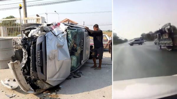 Thaise politieagent kan zijn auto afschrijven