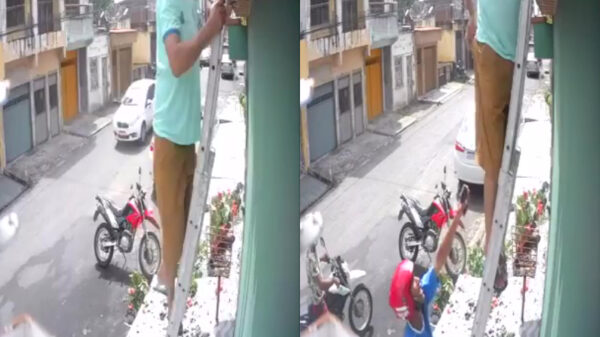 Ook op een ladder loop je in Brazilië het risico om beroofd te worden