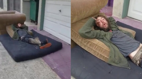 Vrouw treft meest asociale dakloze ooit op haar oprit aan