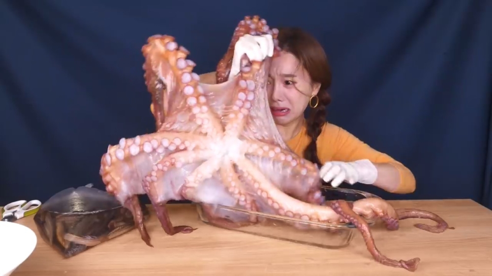 De WTF-video van de dag: bange Koreaanse keukenprinses bereidt en eet een octopus