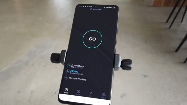 Gewoon even een 5G speedtest op een Samsung S20