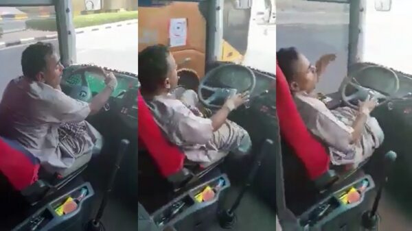 Het is niet echt relaxt als de buschauffeur he-le-maal het padje af is