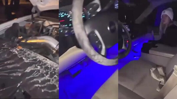 Gast probeert te achterhalen waar het vreemde geluid uit zijn auto vandaan komt