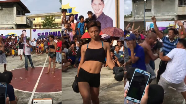 Flamboyante diva neemt het op tegen macho tijdens verrassende bokswedstrijd