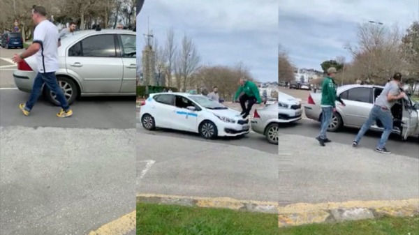 GTA Santander: pislinke taxichauffeur en automobilist slopen elkaars auto