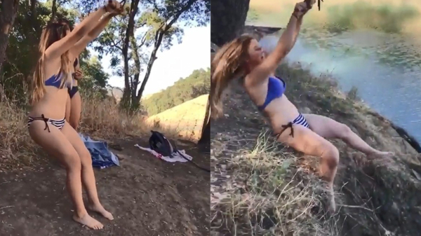 Jane moet nog wat vaker de tijd nemen om te oefenen op d'r rope swing